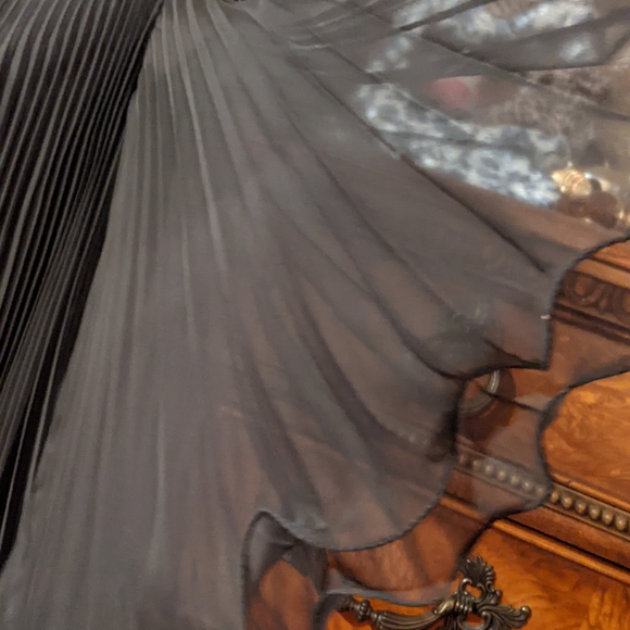 Vintage 70's Black Chiffon Mini Dress - Picture 6 of 7